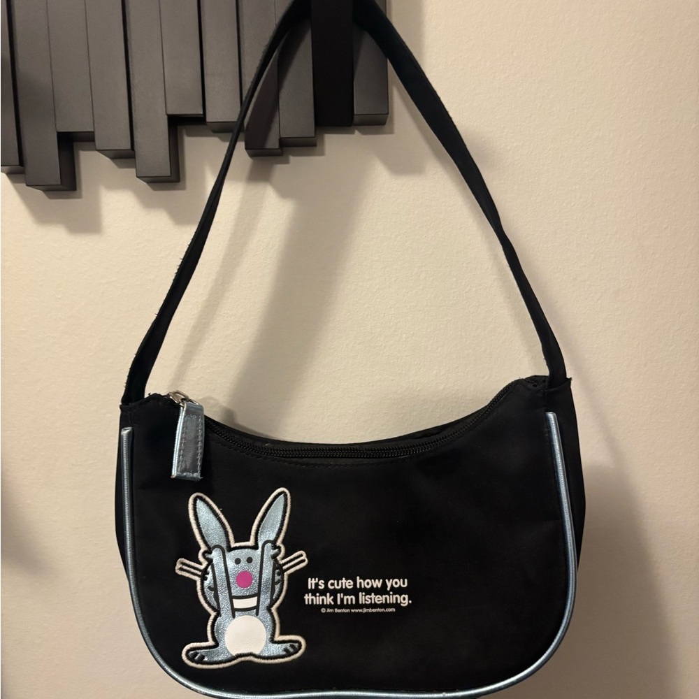 Y2K | It’s Happy Bunny by Jim Benton | black shoulder bag